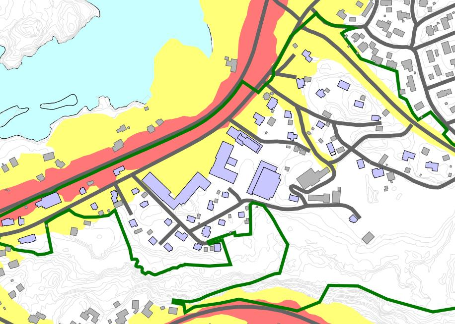 STØYUTREDNING 17 (23) Figur 8: Støysonekart for prognosesituasjon 2026 etter utbygging. Beregningshøyde 4 m.