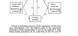 From Sidman (1971) One can read aloud without understanding, therefore: Reading aloud a textual stimulus which emits a response. The written word must emit the choice of the object.