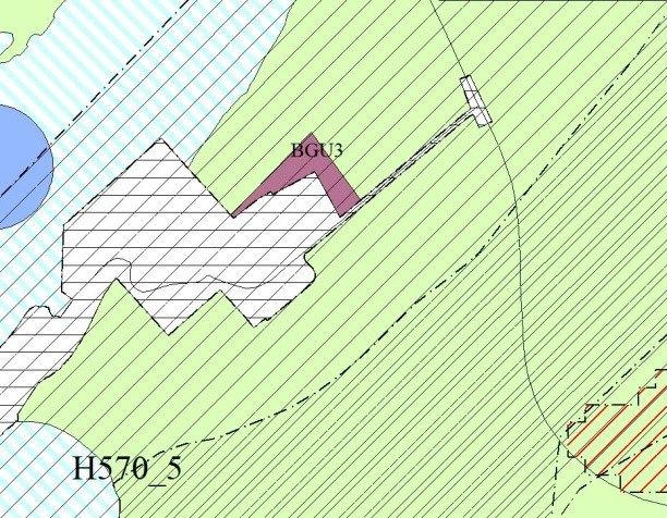 Størrelsen på område er justert ned. Se KU. Område tatt inn i plan Arealvisning(formålt) er endret etter offentlig ettersyn: Se planbeskrivelse for mer info.