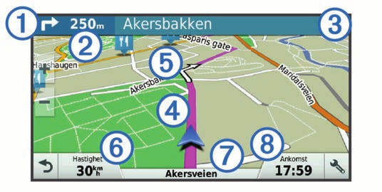 modus for ruteberegning, side 5) og unngåelser (Unngå forsinkelser, bomveier og områder, side 6).