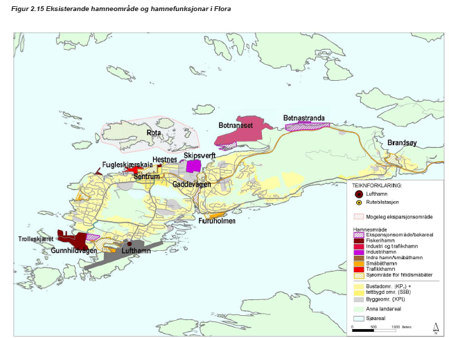 4.5 Vurderingar i Hamneplan for Flora 2006 2001 I Hamneplanen for Flora 2006 2010 er Rota nemnd særskild Under Kap. 5.2 Spesialisering av hamnefunksjonar hamn og byutvikling står det i pkt 7.