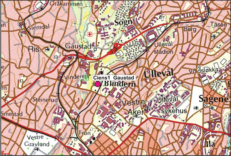 1. INNLEDNING NGU har gjort geofysisk logging i en energibrønn ved Ciens, Forskningssenter for miljø og samfunn, ved Gaustad i Oslo.