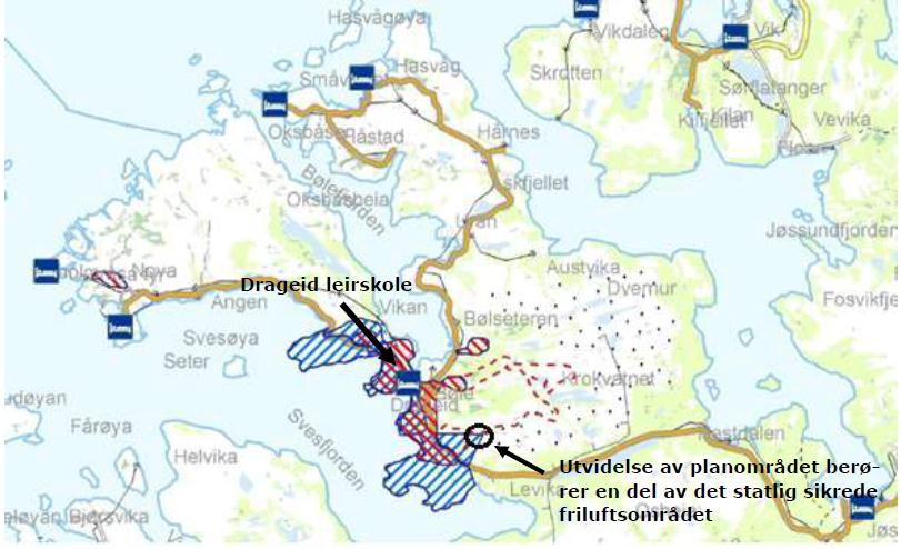 Side 13 ligger den berørte delen i ytterkant av det statlig sikrede friluftsområdet, og ifølge utreder er området bratt og lite tilgjengelig.