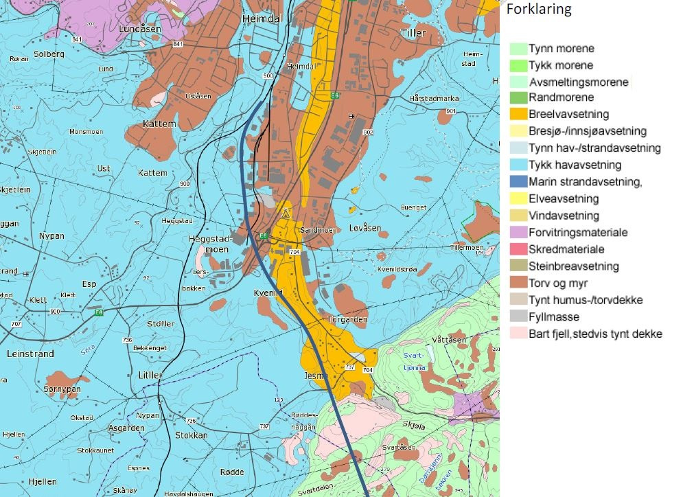 Grunnundersøkelser for Logistikknutepunkt i Trondheimsregionen Datarapport grunnundersøkelser-torgård multiconsult.no 3 Topografi og grunnforhold 3 Topografi og grunnforhold 3.