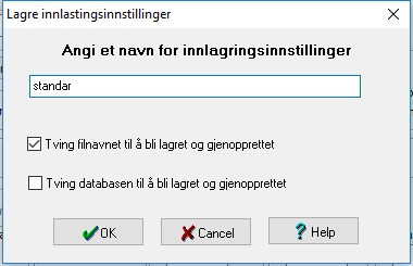 Gi innstillingene et navn trykk ok