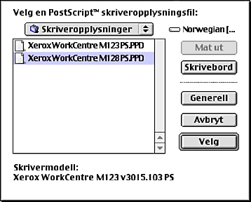 5 Bruk på Macintosh-datamaskiner Konfigurere skriverressursen (Mac OS 9.