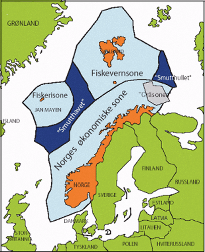 Norges økonomiske sone er 6 ganger større enn landarealet.