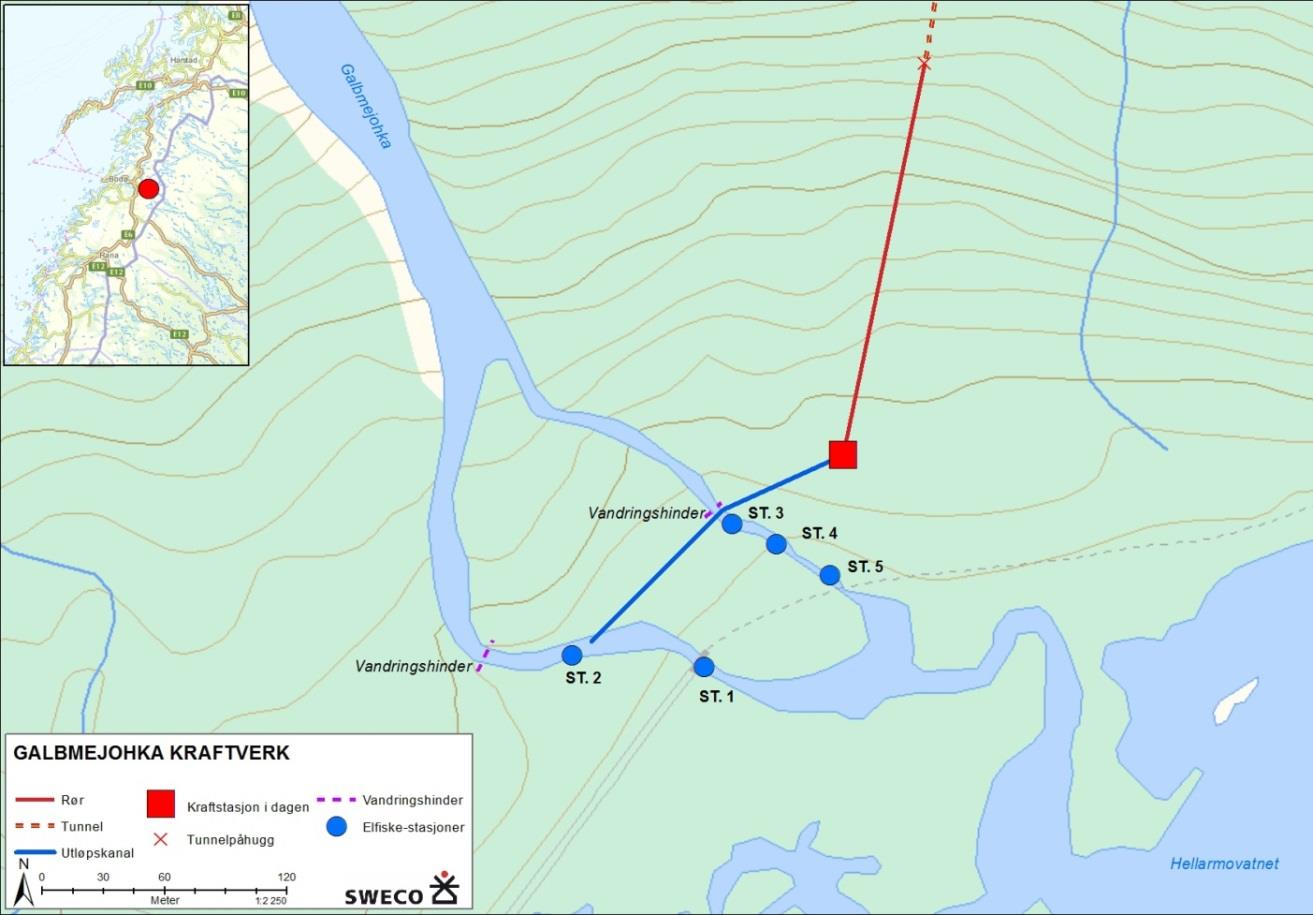 det fortatt en vurdering av de ulike delene av elva. Følgende skala ble brukt både for gyte- og oppvekstområdene: Uegnet (U) Dårlig (D) Godt (G) Meget godt (MG) 3.5.