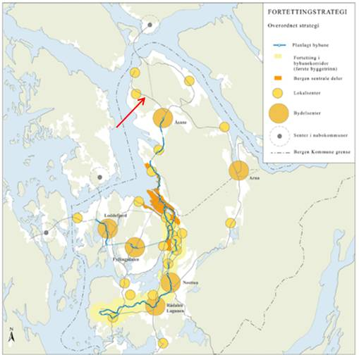 Side 7/8 Senterutvikling og handel Samla bruksarealet i planforslaget er rekna til å vere ca. 41 000 m2 BRA kombinert føremål Forretning/kontor/industri.