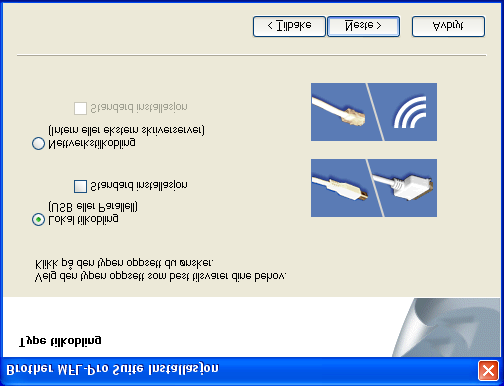 5 Etter at du har lest og akseptert ScanSoft PaperPort 9.0SE lisensavtalen, klikker du på Ja. 9 Når denne dialogboksen vises, kobler du USB-grensesnittkabelen til PCen og deretter til maskinen.