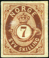 6 skilling Posthorn, fullstemplet «Fetsund 9.2.1877».