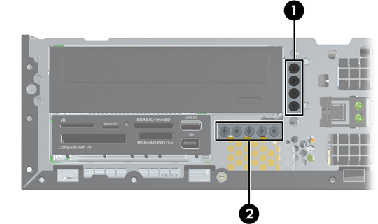 Installere og fjerne stasjoner Når du installerer tilleggsstasjoner, må du huske på dette: Hoveddisken av typen seriell ATA (SATA) må kobles til den mørkeblå primær-sata-kontakten på systemkortet.