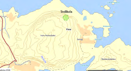 66 Trollhola UTM: EUREF89 32VKP, Ø: 8055, N: 3363 Naturtype: Grotte/Gruve B05 Utforming: Brenningshule B0502 Verdi: Lokalt viktig C Trusler: Feltsjekk: 01.07.