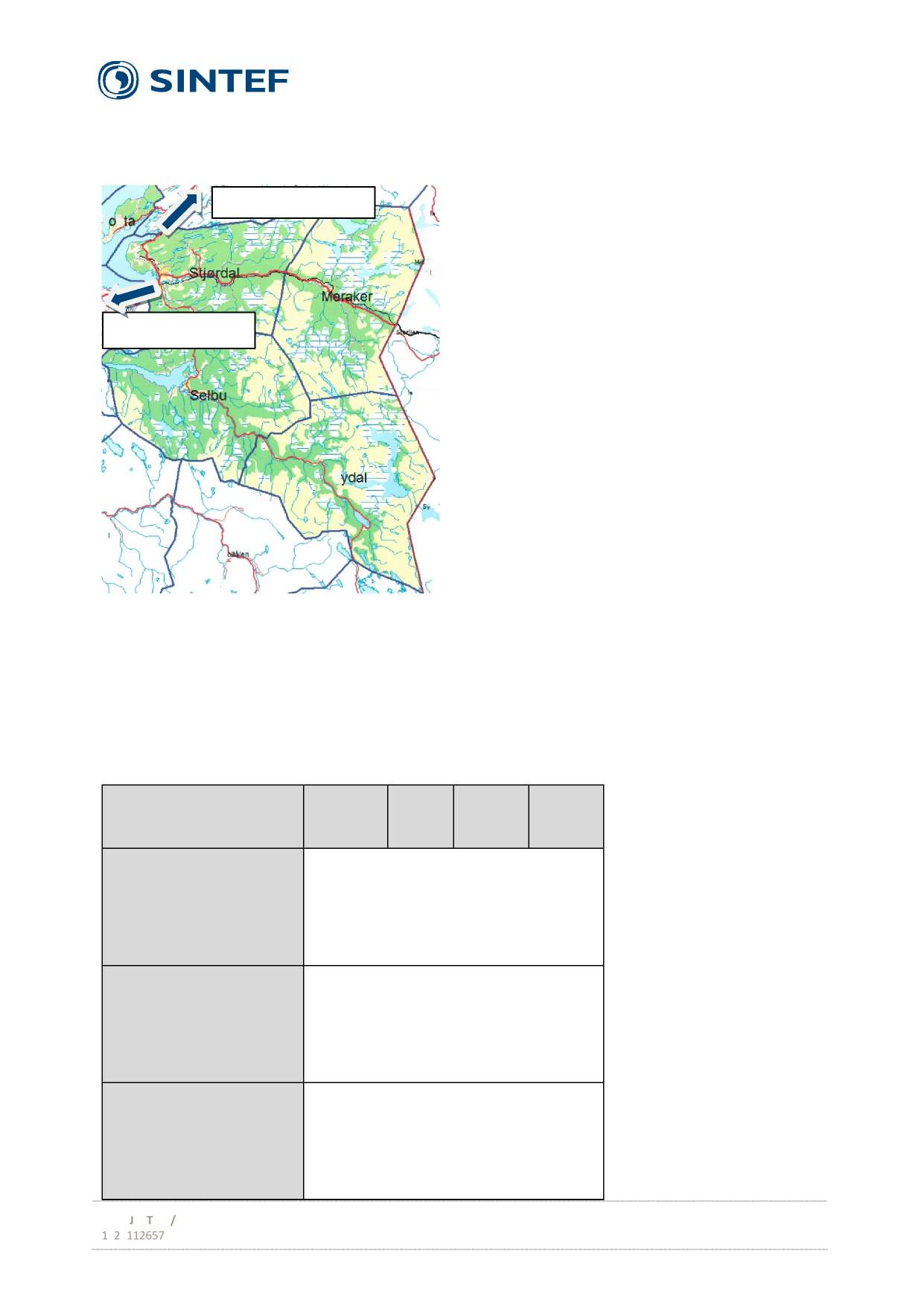 Figur 1 Kart over Værnesregionen, Helse med de fire kommunene og de to sykehusene som befolkningen sogner til Sykehuset Levanger St.