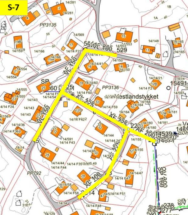 Vestlandsstykket Lengde: 370 m saneres, og overløp vannmengde til Bekkhagen