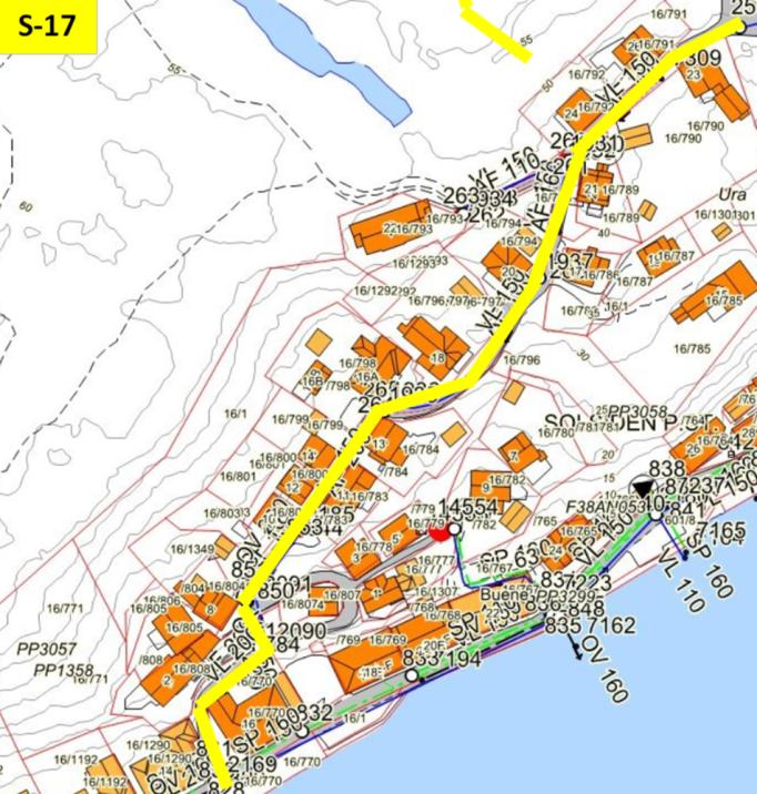 Eiendommer mot sjøen må pumpe avløpsvannet til samleledning i veien.