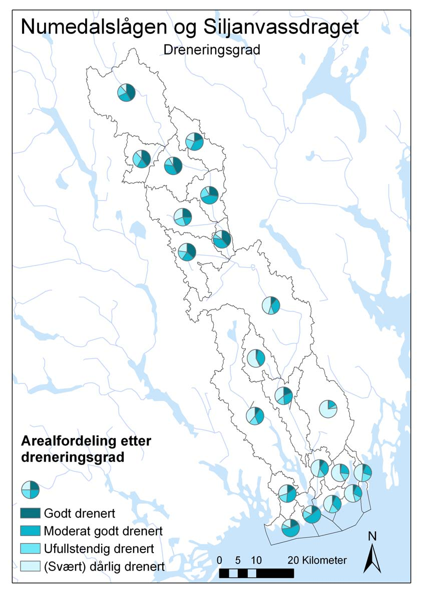 2.1.9. NATURLIG DRENERINGSGRAD Naturlig dreneringsgrad gjenspeiler de hydrologiske forholdene på stedet og klassifiseres på basis av fargemønstrene disse genererer i jordprofilet (se vedlegg).