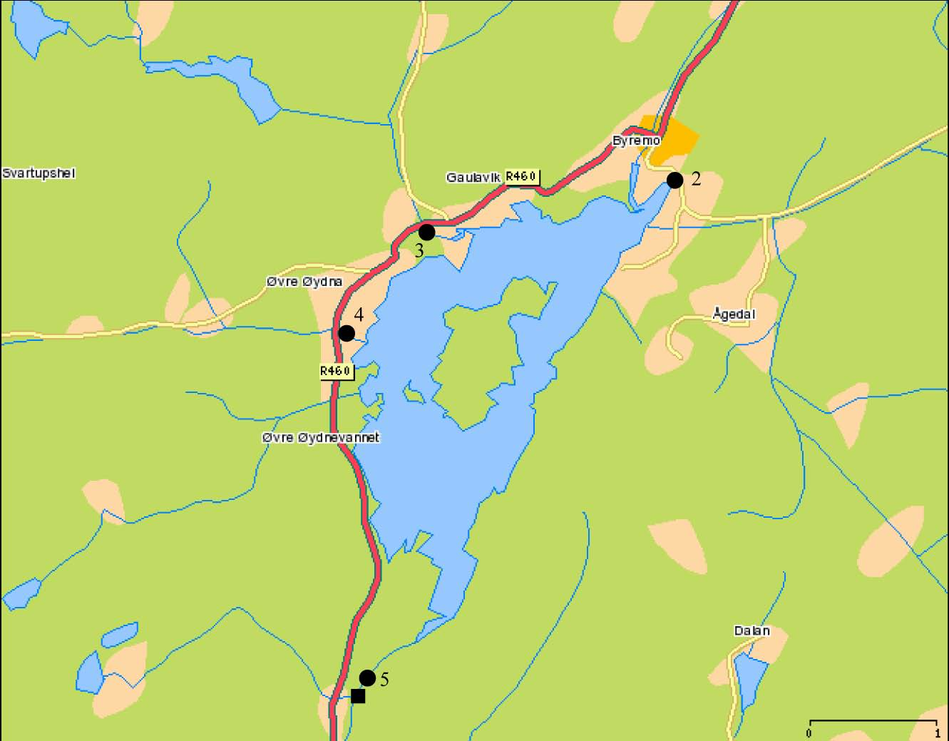 NIVA 17-27 Øvre Øydnavatnet (Figur 2) ligg 111 moh. om lag 2,6 km nedanfor Grindheimsvatnet. Innsjøen er særprega med ei stor øy og ei ganske oppflika strandline.