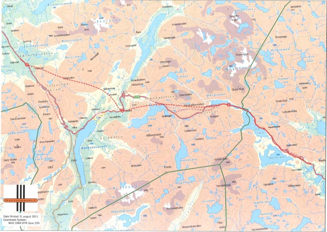 NTP 2018-2029 Investeringer store riksvegprosjekter E134 Haukeli - Haugesund Vågslid Seljestad 44 km strekning (4