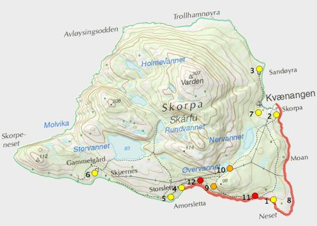 6.4 Oversikt over avgrensede lokaliteter Det ble avgrenset 19 naturtypelokaliteter i henhold til DN håndbok nr. 13 i denne kartleggingsrunden.