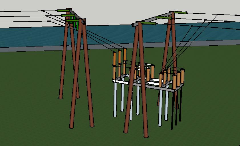 Figur 4-6. Skisse av koblingsanlegg på Rugsundøy. 4.3.4 Ny Hennøy transformatorstasjon Det henvises også til konsesjonssøknaden for Hennøy vindpark [9].