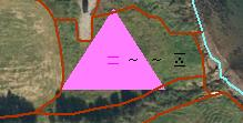 Svært usikkert jordbruksareal Rosa trekant viser AR5flater med