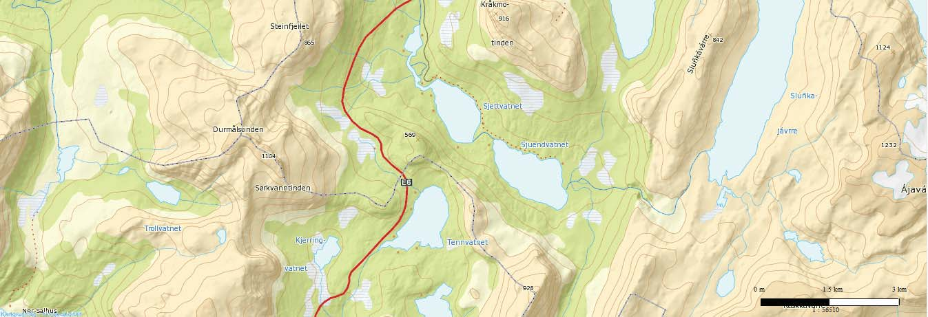 1 Oversiktskart E6 Femtvasslia - Kråkmo Statens vegvesen Region