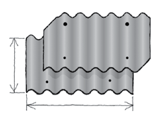 6,5 mm Monteringshøyde ca. 58 mm Standard (BxL) ca. 1168 1220 mm Leveres i lengder opp til ca. 3050 mm Vekt pr.