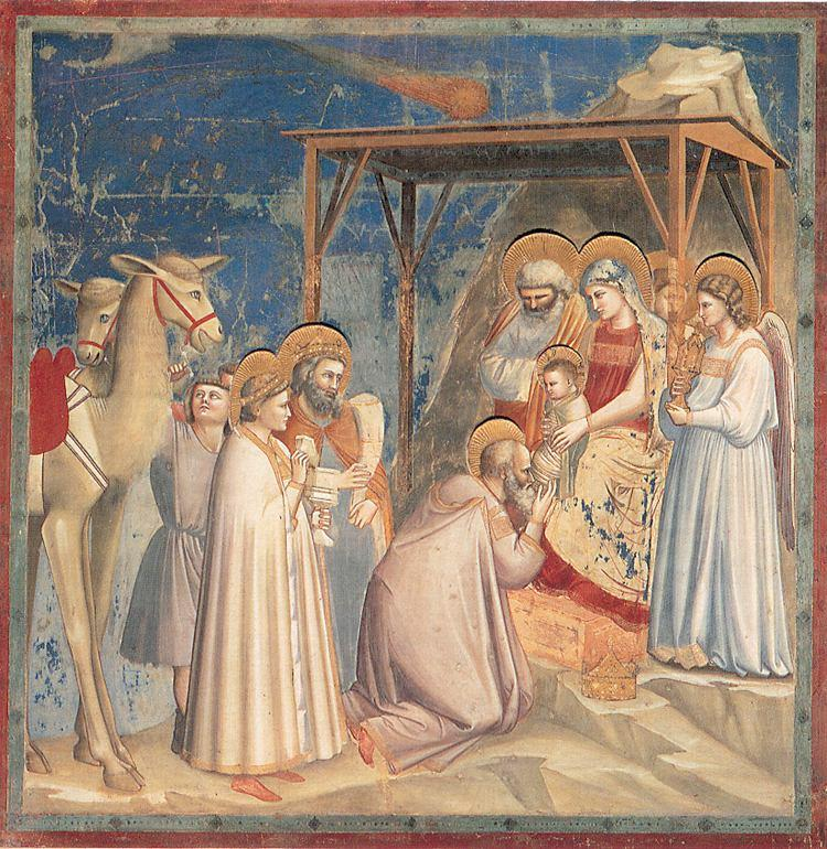 Halley og Giotto Jesus hylles av de tre vise menn, malt av Giotto di Bondone i 1303.