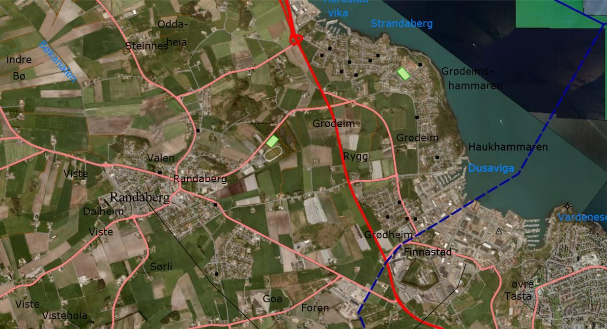 ) Planområdet er avsatt i gjeldende kommuneplan for Randaberg (2009-2022) til LNF-område (figur 2.4.