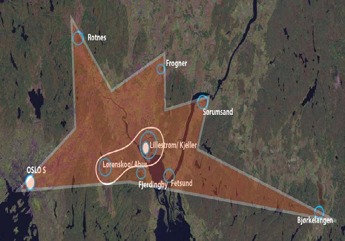 Romeriksbane Bymessig utvikling av aksen Lillestrøm-Lørenskog for å styrke forutsetningene for kontor- og