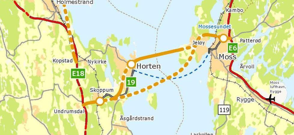 Utredning Statens vegvesen KVU for kryssing av Oslofjorden - K3 Undrumsdal - Patterød,