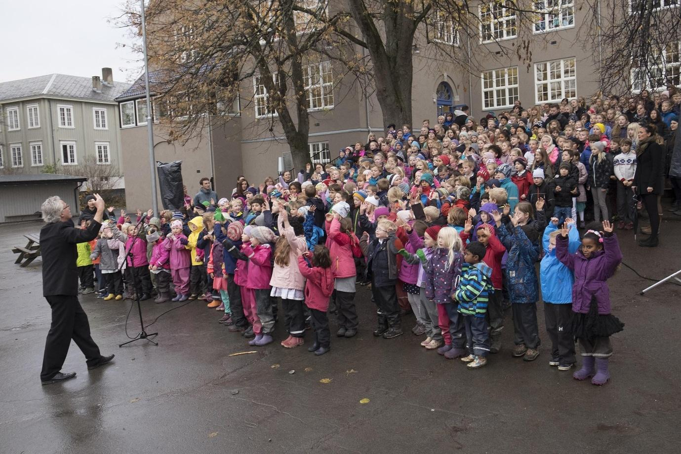 Elever ved Singsaker skole, 2015. Foto: Trondheim kommune 6.