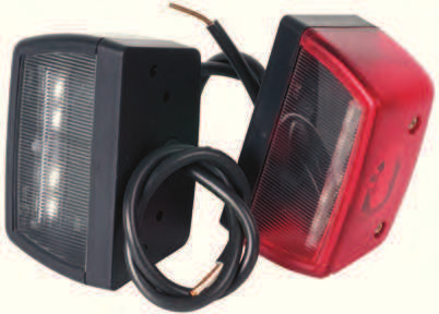 00 Aspøck skiltlys 2 LED 12/24V, leveres med 1 m kabel. Dim: 100mm x 58mm, høyde 60mm, avstand festehull 72mm, M4.