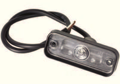 00 3 LED skiltlykt + 3 LED rødt lys i bakkant av lampen, med 0,5m kabel, Proplast, ADR godkjent IP54 12V/1W, 24V/1W.