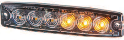 23 forskjellige blinkmønster. SAE J595 Class 1 godkjent. 12/24V. LED/flash lamper LYS M45 VARSELLYS 6LED FLAT DV GUL 1 685.00 Flat 6 LED flashlampe med klart glass.