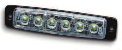 VARSELLYS 61 LED/flash lamper LYS F6A VARSELLYS FIREFLY 6-LED DV GUL 1 755.00 Flat 6 Cree LED flashlampe 6W fra 911 Signal. Innbyggingsbrakett med 2 festeører, avstand 110mm.