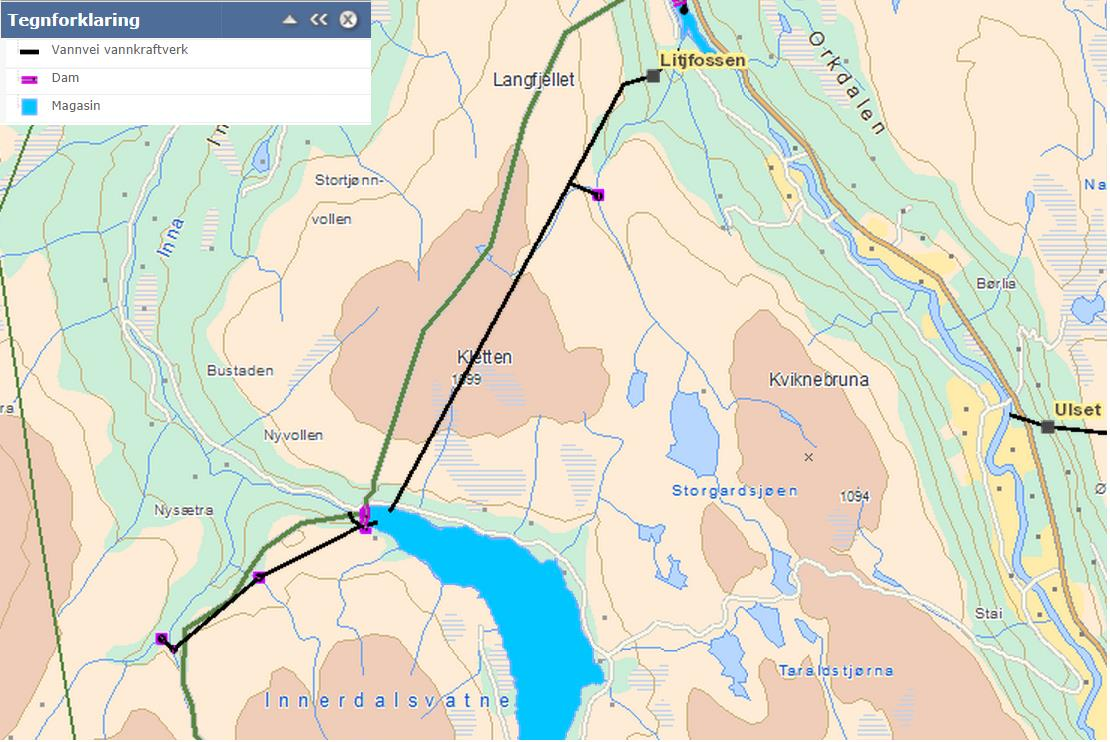 Innerdalsmagasinet er et kunstig oppdemt magasin som rommer ca. 153 millioner kubikkmeter med vann. Dette gir en magasinkapasitet på 239 GWh.