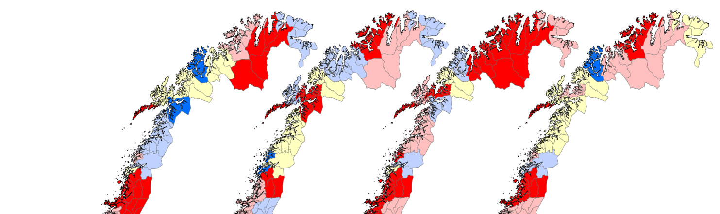 Regionale mønstre Figur 34: Etableringsaktiviteten i regionene i årene -. De tre ulike indikatorene for etablering viser i stor grad det samme mønsteret, men med noen nyanser.