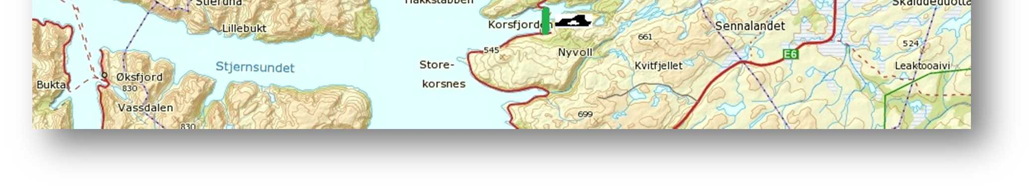 Lengden på sambandet Akkarfjord Kjerringholmen er ca. 3,5 km.