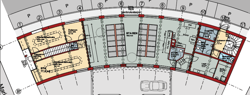 1.etasjeplan for eksisterende byggverk 1.