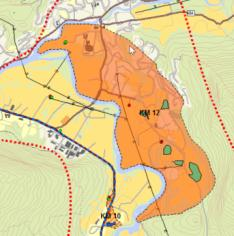 5.4.12 KM 12 Vie (gnr 43/ div bruksnummer), Førde kommune Kulturmiljø knytt til jordbruk, tettstad og samferdsle Namnet Via er truleg todelt i tyding vid/vidstrakt og vin som opphavleg tyder