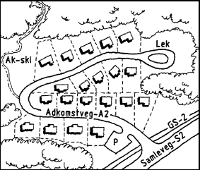 5. VEIBYGGING I SNØRIKE OMRÅDER Veisystemet i nærheten av boligområder består av samleveier og atkomstveier. Figur 5.1 viser prinsippet for oppdelingen.