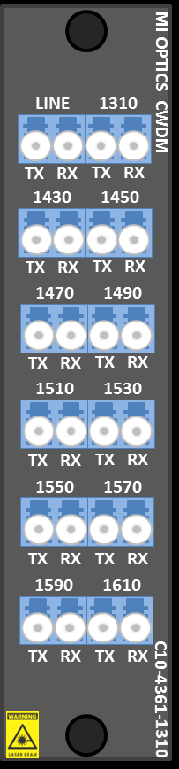 C16-2761-M 16 kanals CWDM Mux/Demux med C27, C29, C31, C33, C35, C37, C43, C45, C47, C49, C51, C53, C55, C57, C59, C61, -2% monitor IL Link: Maks <5,2 db / Typisk <4,6 db C16-2761 16 kanals CWDM