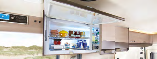 (Kun som ekstrautstyr i LED-lyspakke) SlimLine kjøleskap Hobby's nyutviklede og patenterte SlimLine kjøleskap er diskret