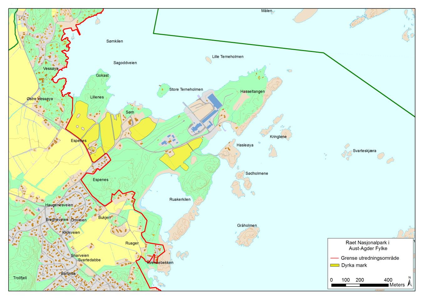 utenfra. Kompostering av organisk materiale og blanding av jord er en del av driften knyttet til produksjon av ferdigplen. Driften av de øvrige arealene er ikke like intensiv.