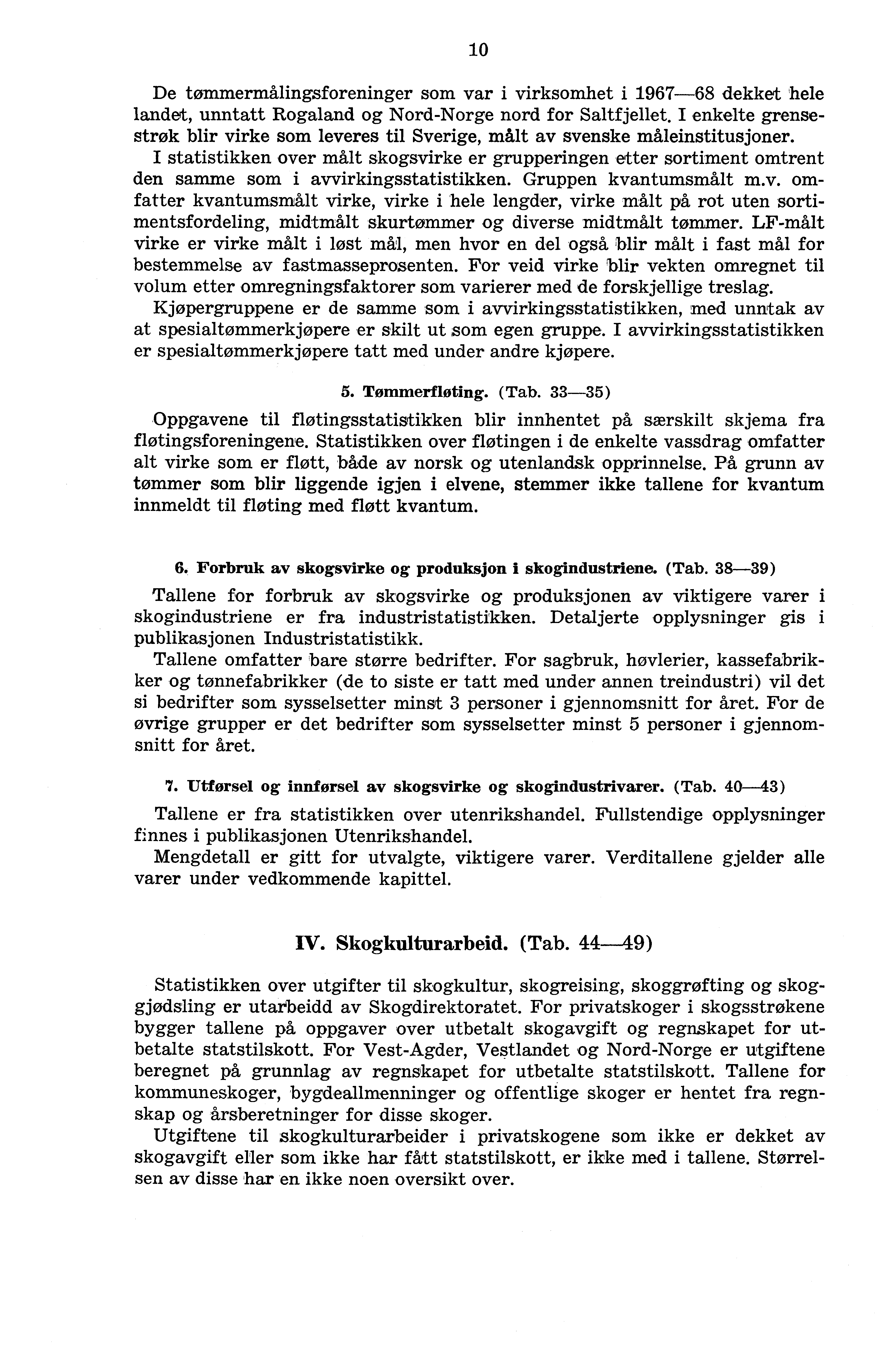 10 De tommermålingsforeninger som var i virksomhet i 1967-68 dekket hele landet, unntatt Rogaland og Nord-Norge nord for Saltfjellet.