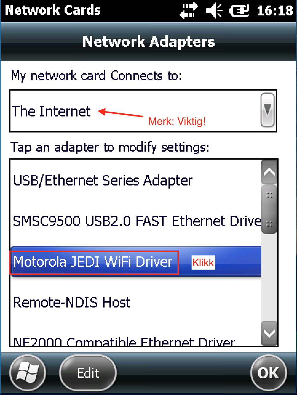 Velg Wi-Fi i Connections menyen.