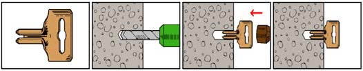 av rør, sprinkler, himling o.l. Den brukes sammen med pendel eller patentband.