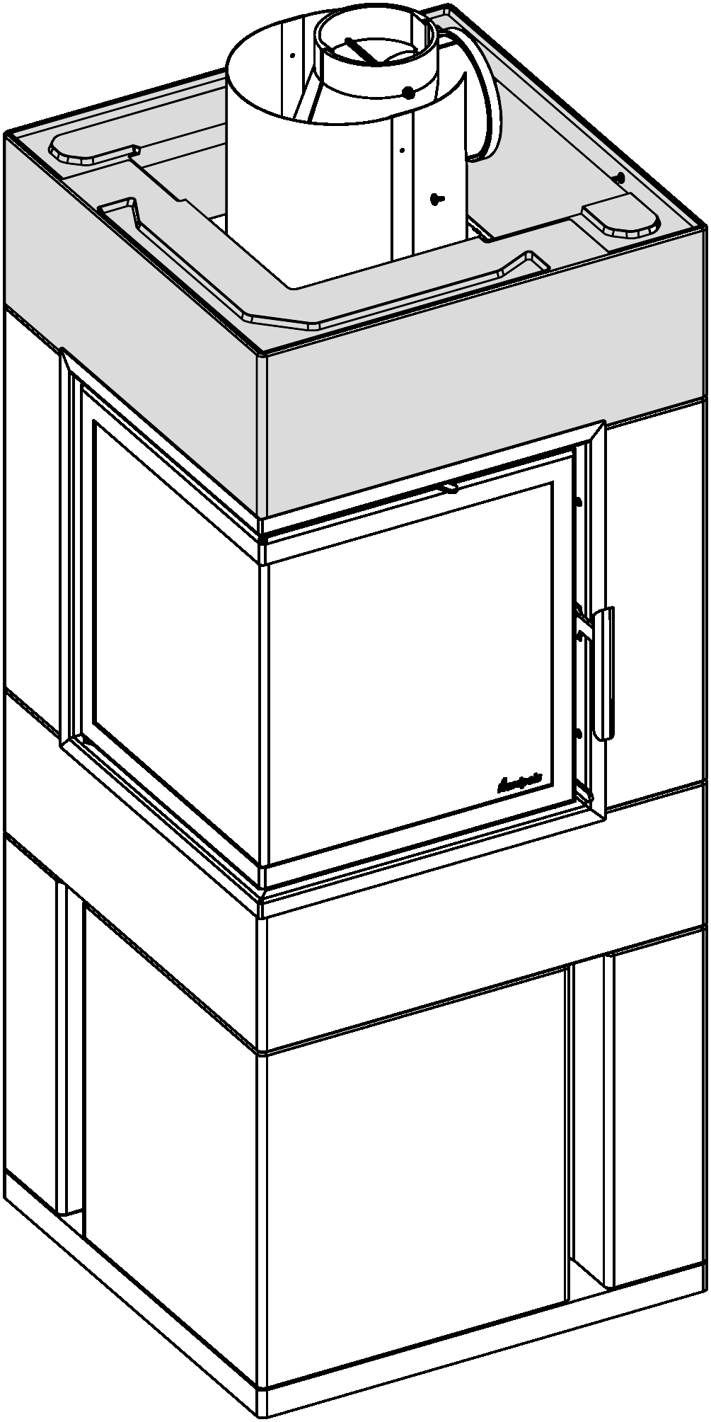 FIG 12 Plasser neste element. Bruk akryl mellom betongelementene. NB! Ikke bruk akryl mellom innsatsen og betongelementene! NB! Betongelementene skal ikke hvile mot innsatsen.